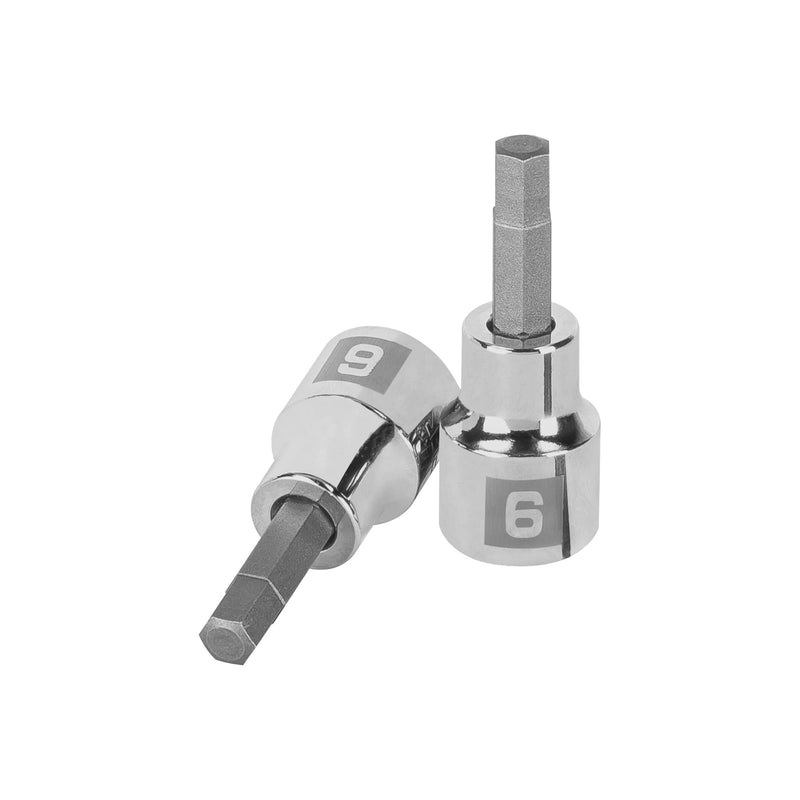 Dados de punta hexagonal, cuadro 3/8" de 6mm.