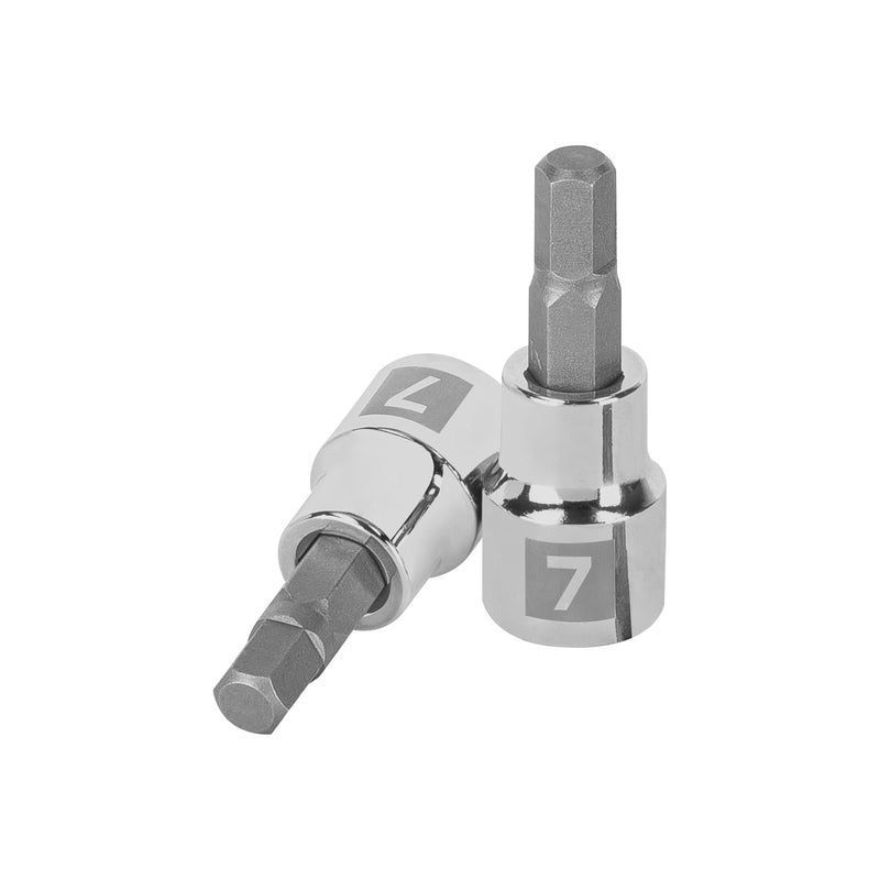Dados de punta hexagonal, cuadro 3/8" de 7mm.