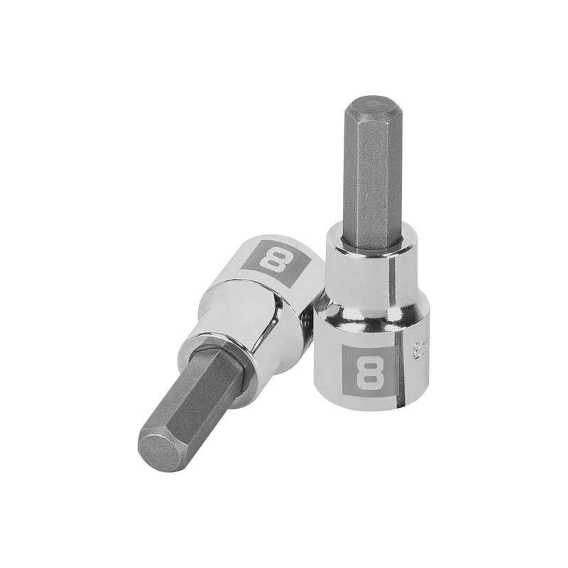 Dados de punta hexagonal, cuadro 3/8" de 8mm.