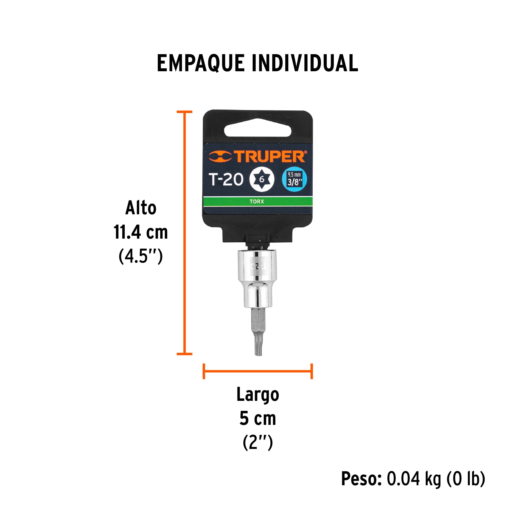 Dados punta torx, cuadro 3/8", t-20