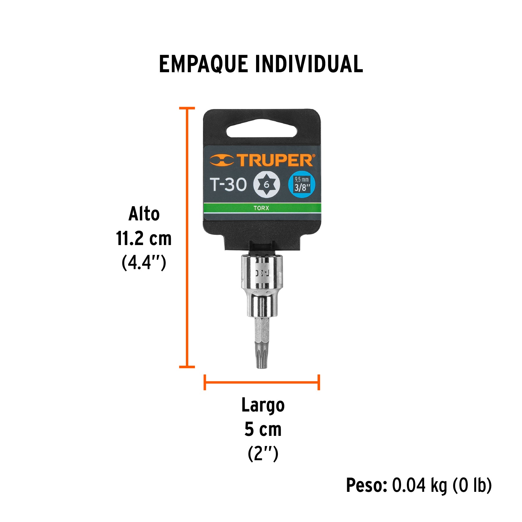 Dados punta torx, cuadro 3/8", t-30