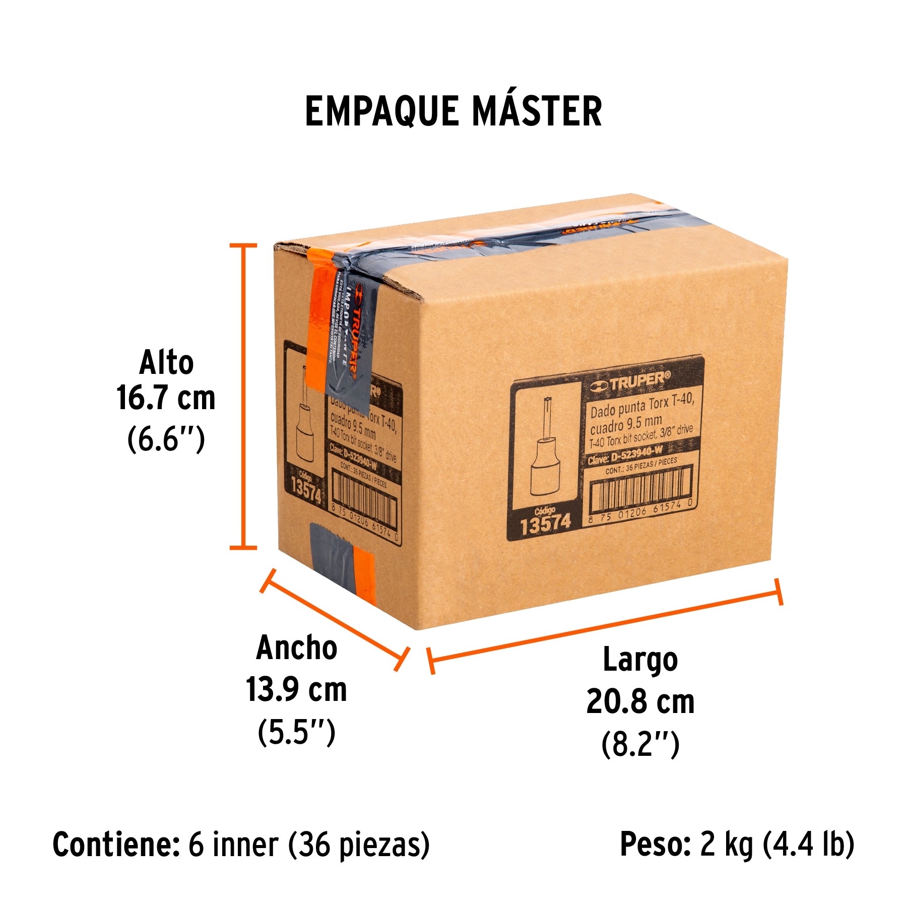 Dados punta torx, cuadro 3/8", t-40