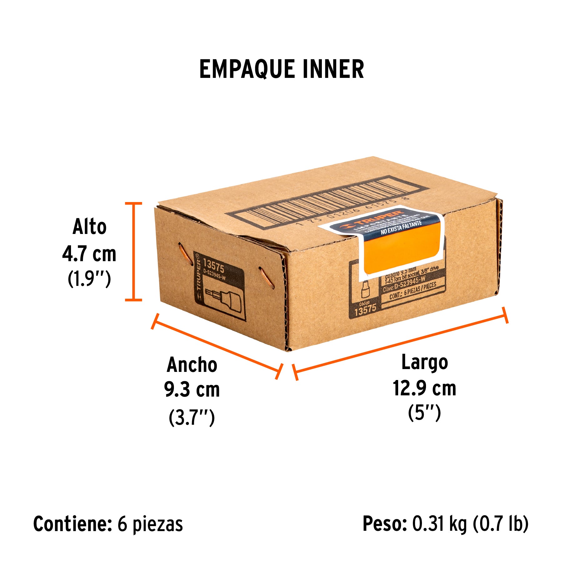 Dados punta torx, cuadro 3/8", t-45