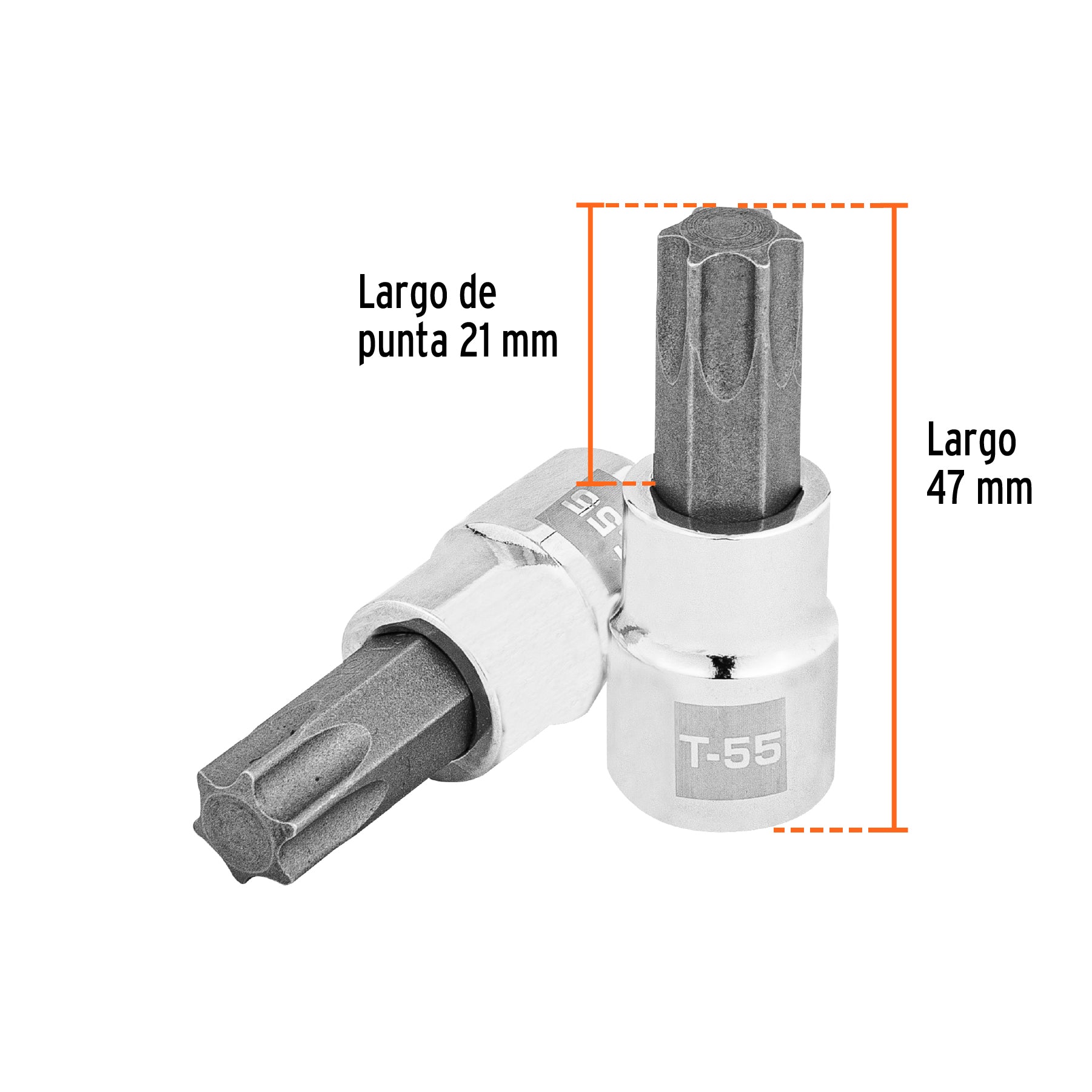 Dados punta torx, cuadro 3/8", t-55