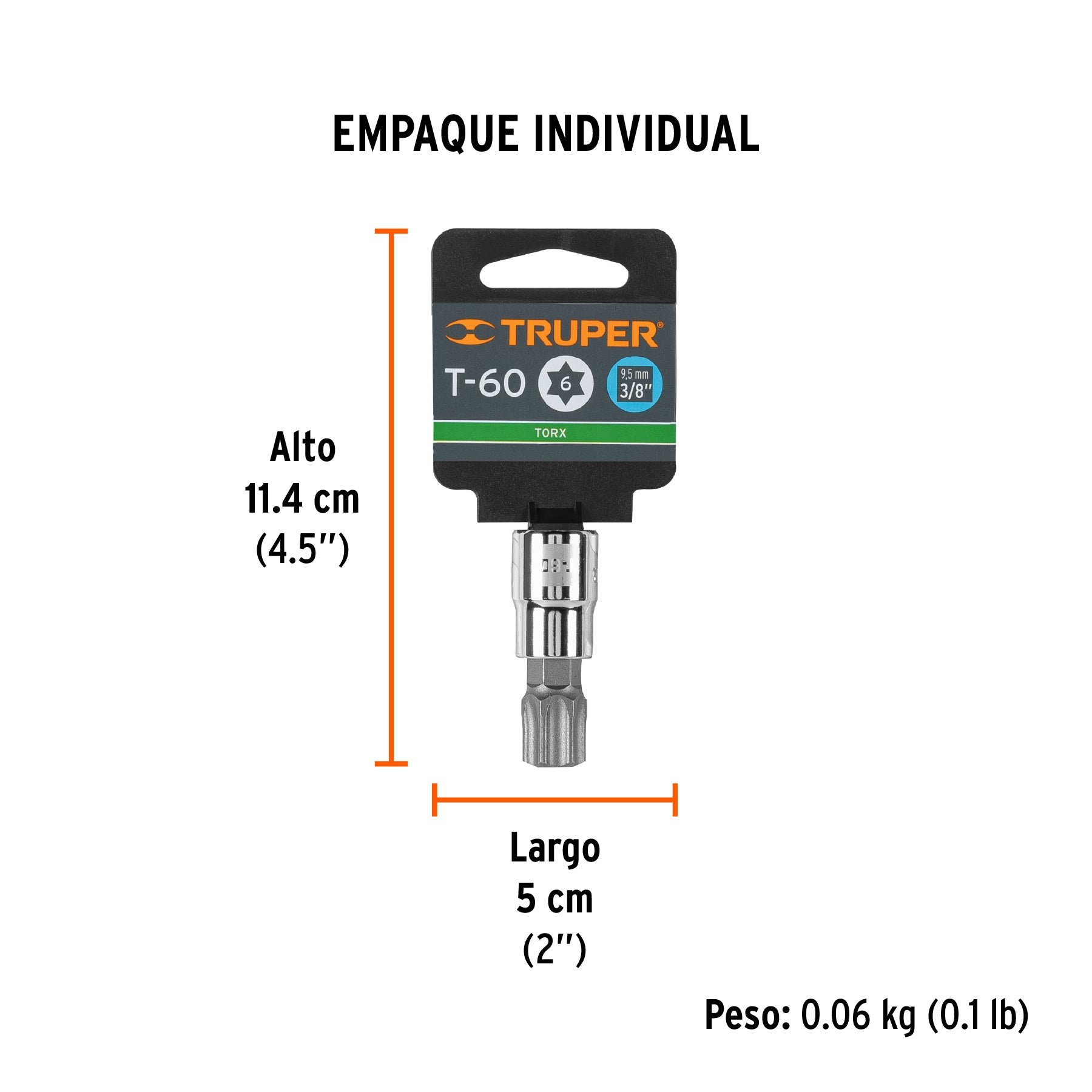 Dados punta torx, cuadro 3/8", t-60
