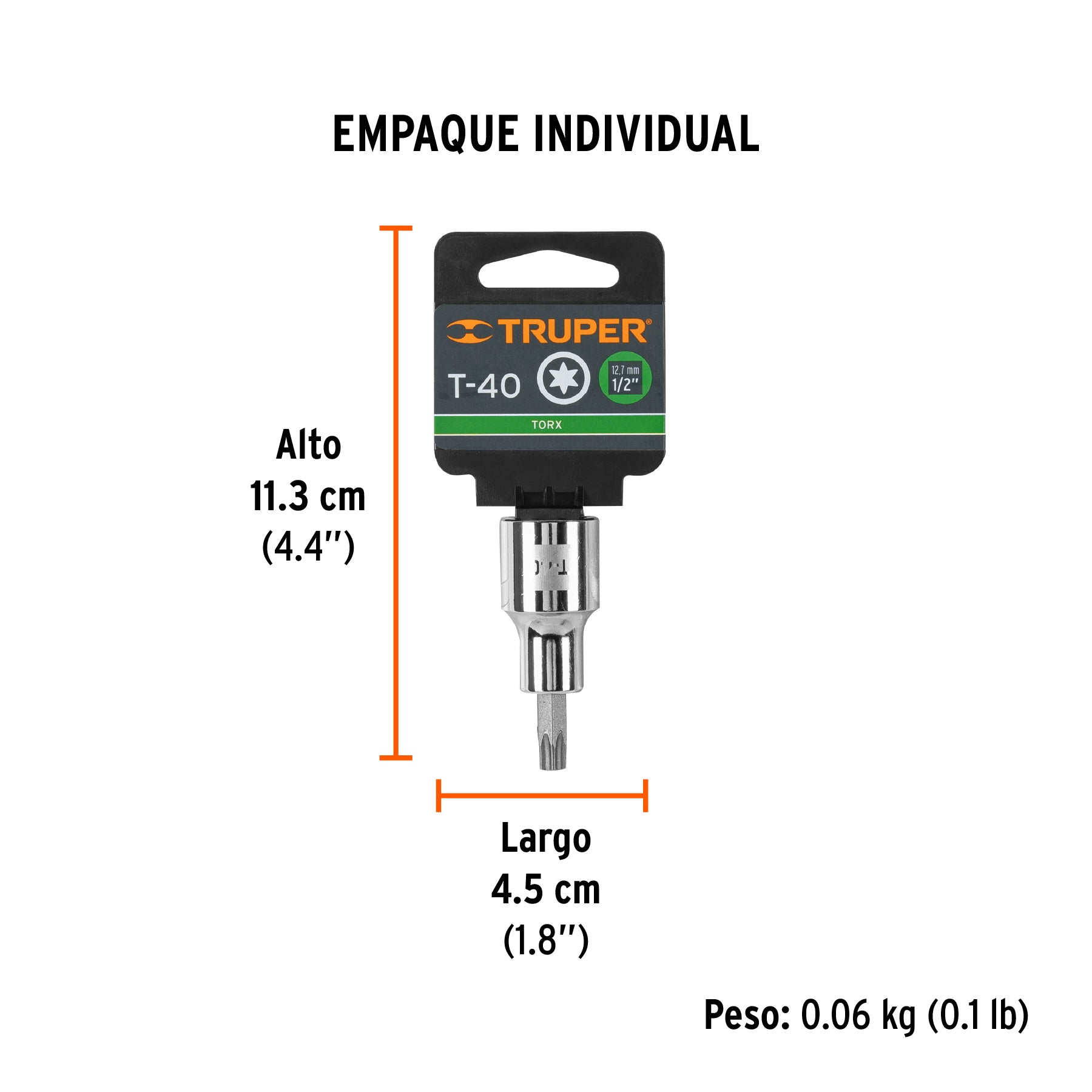 Dado punta torx, cuadro 1/2", t-40