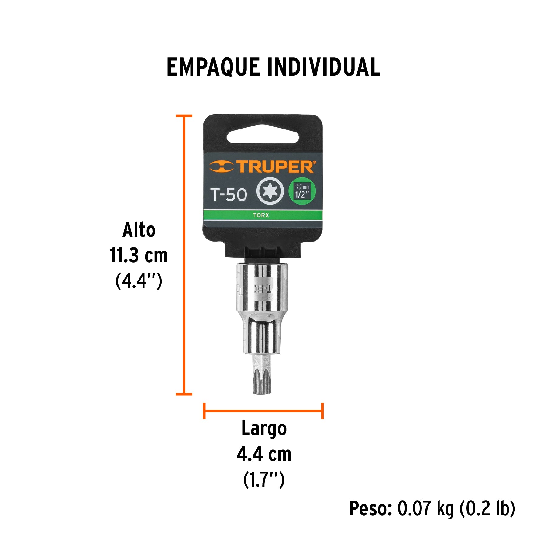 Dado punta torx, cuadro 1/2", t-50