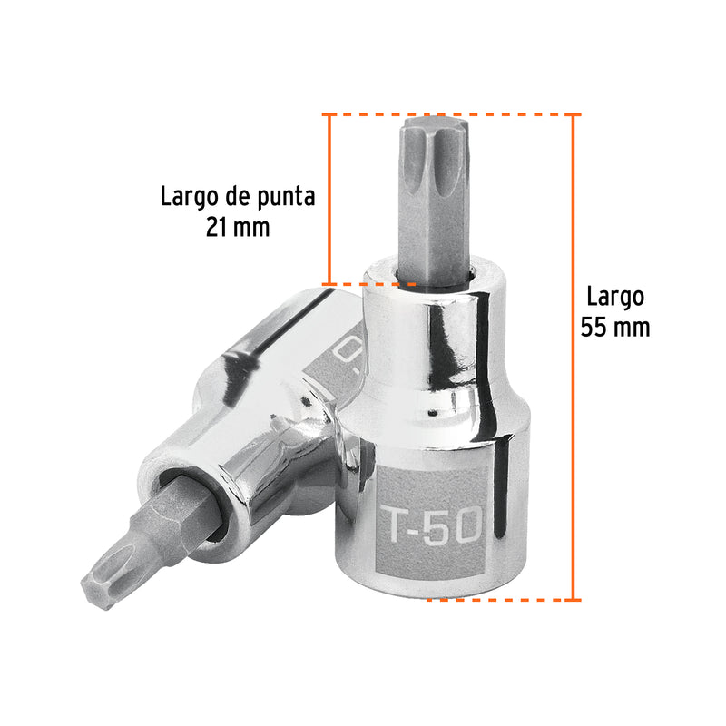Dado punta torx, cuadro 1/2", t-50
