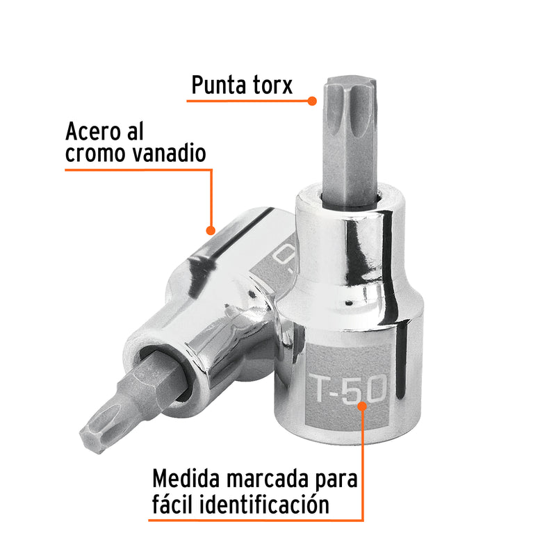 Dado punta torx, cuadro 1/2", t-50