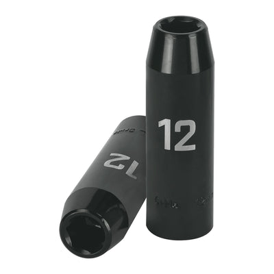 Dado de impacto, largo, 6 puntas, cuadro 1/2" de 12mm