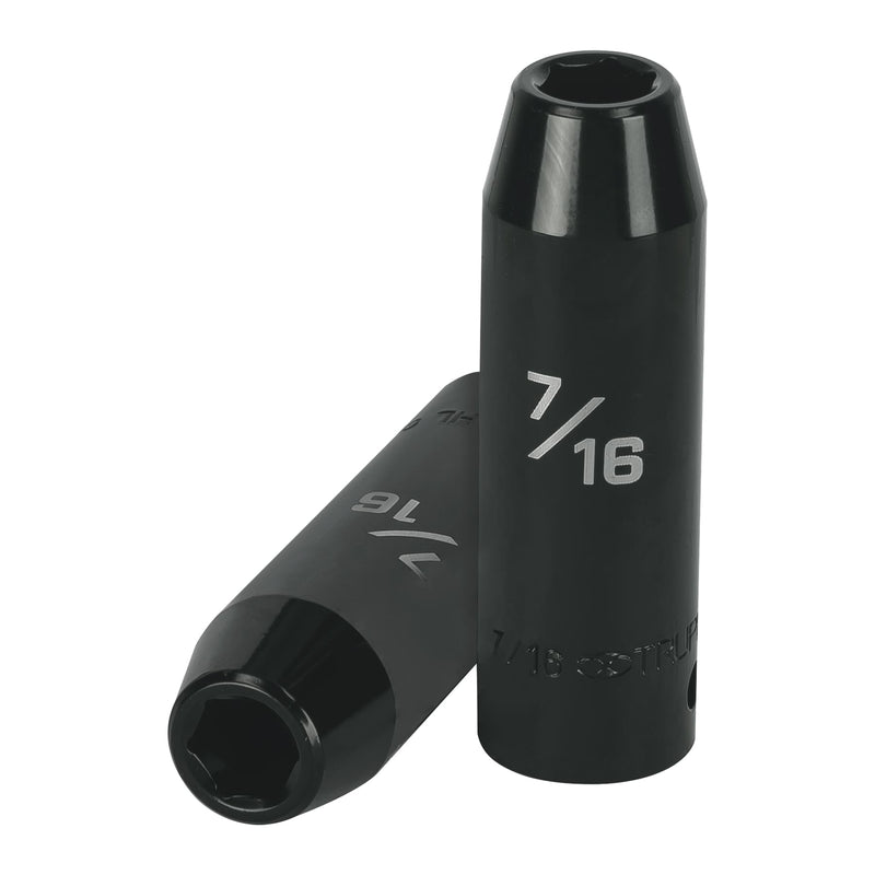 Dado de de impacto, largo, 6 puntas, cuadro 1/2" de 7/16"