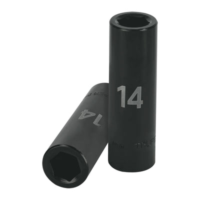 Dado de impacto, largo, 6 puntas, cuadro 1/2" de 14mm