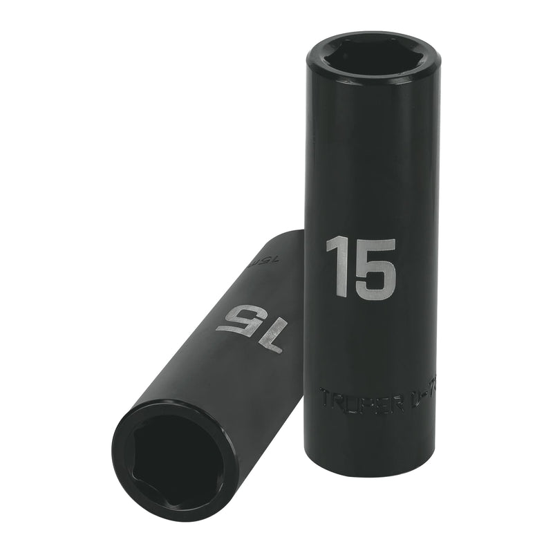 Dado de impacto, largo, 6 puntas, cuadro 1/2" de 15mm