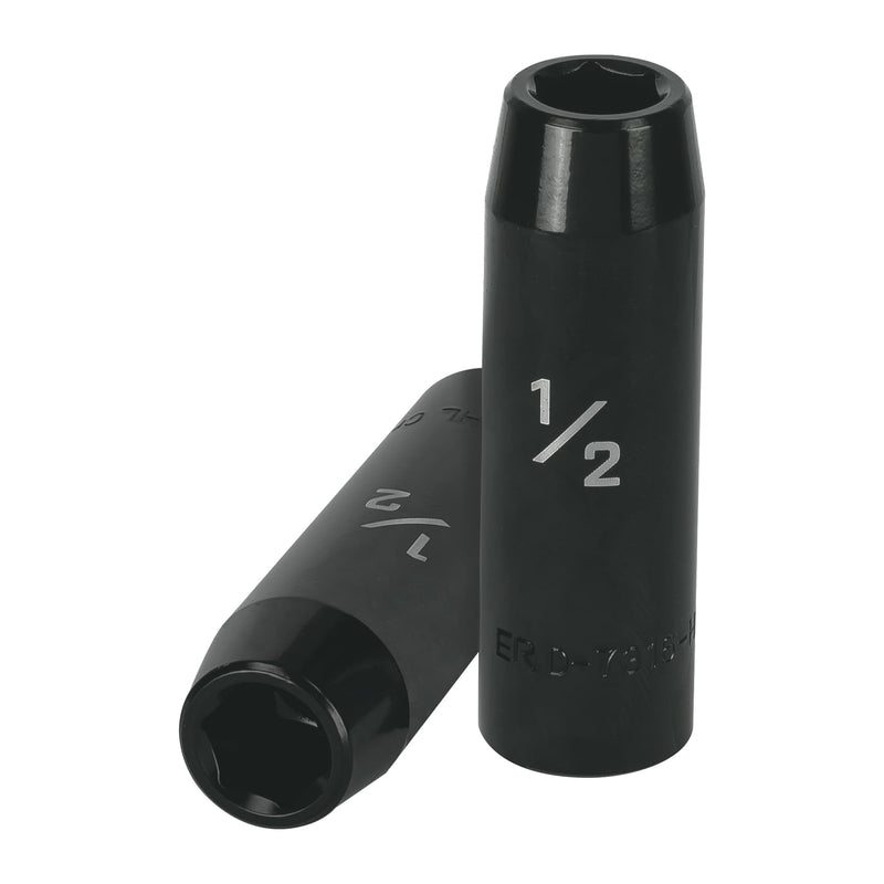 Dado de de impacto, largo, 6 puntas, cuadro 1/2" de 1/2"