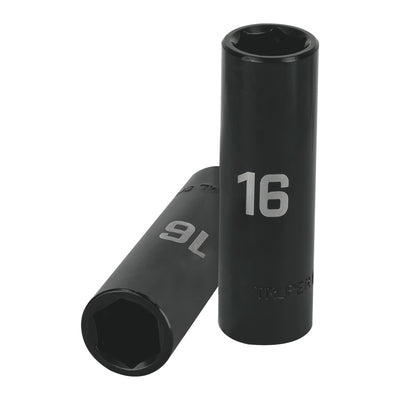 Dado de impacto, largo, 6 puntas, cuadro 1/2" de 16mm