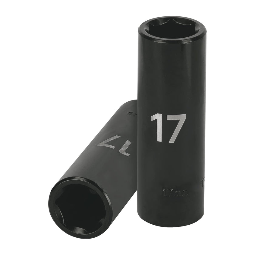 Dado de impacto, largo, 6 puntas, cuadro 1/2" de 17mm