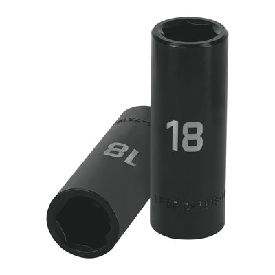 Dado de impacto, largo, 6 puntas, cuadro 1/2" de 18mm