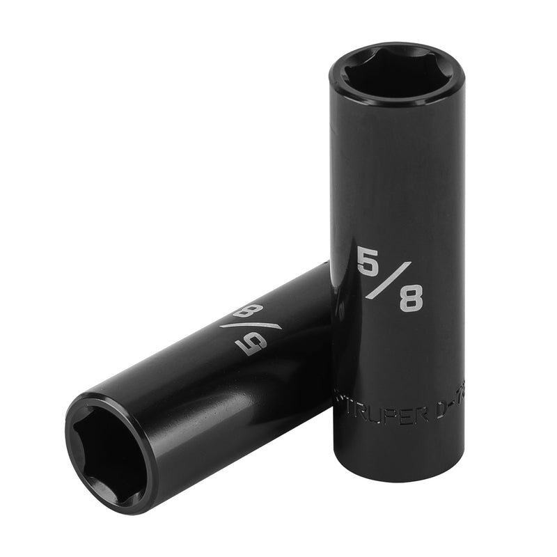 Dado de impacto, largo, 6 puntas, cuadro 1/2" de 5/8"