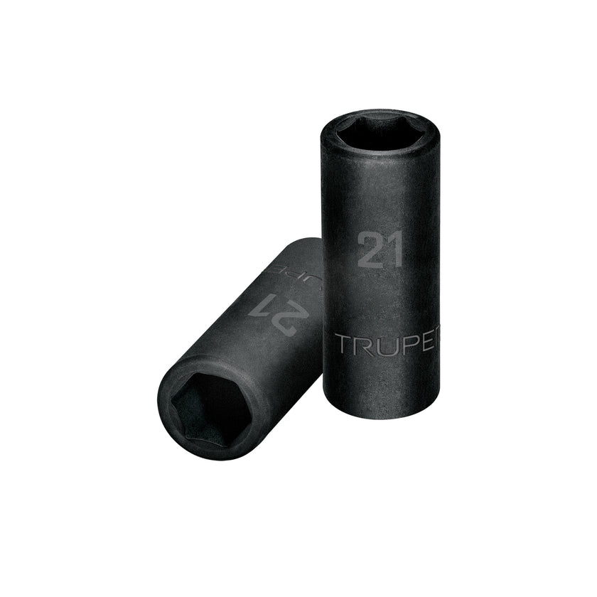 Dado de impacto, largo, 6 puntas, cuadro 1/2" de 21mm