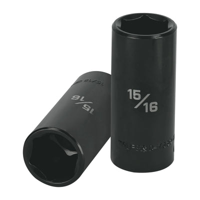 Dado de impacto, largo, 6 puntas, cuadro 1/2" de 15/16"