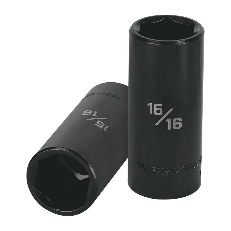 Dado de impacto, largo, 6 puntas, cuadro 1/2" de 15/16"