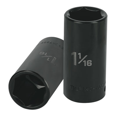 Dado de impacto, 6 puntas, cuadro 1/2" de 1-1/16"..