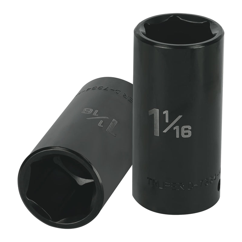 Dado de impacto, 6 puntas, cuadro 1/2" de 1-1/16"..