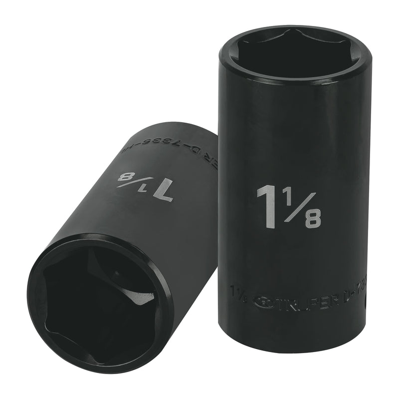 Dado de impacto, 6 puntas, cuadro 1/2" de 1-1/4"..