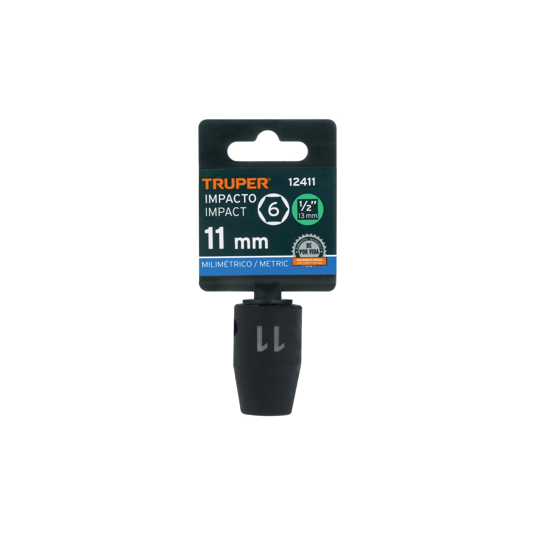 Dado de impacto, 6 puntas, cuadro 1/2" de 11mm