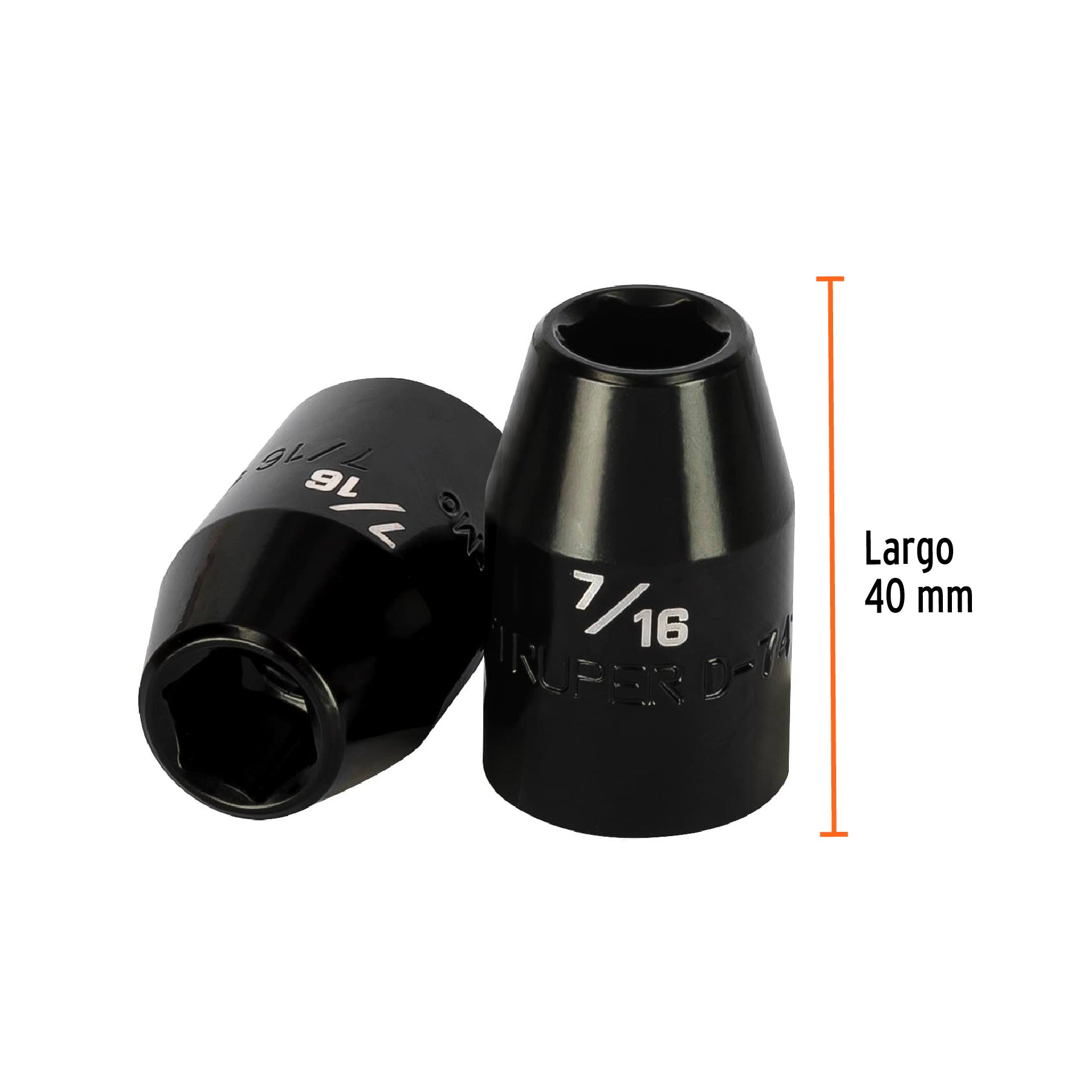 Dado de impacto, 6 puntas, cuadro 1/2" de 7/16"