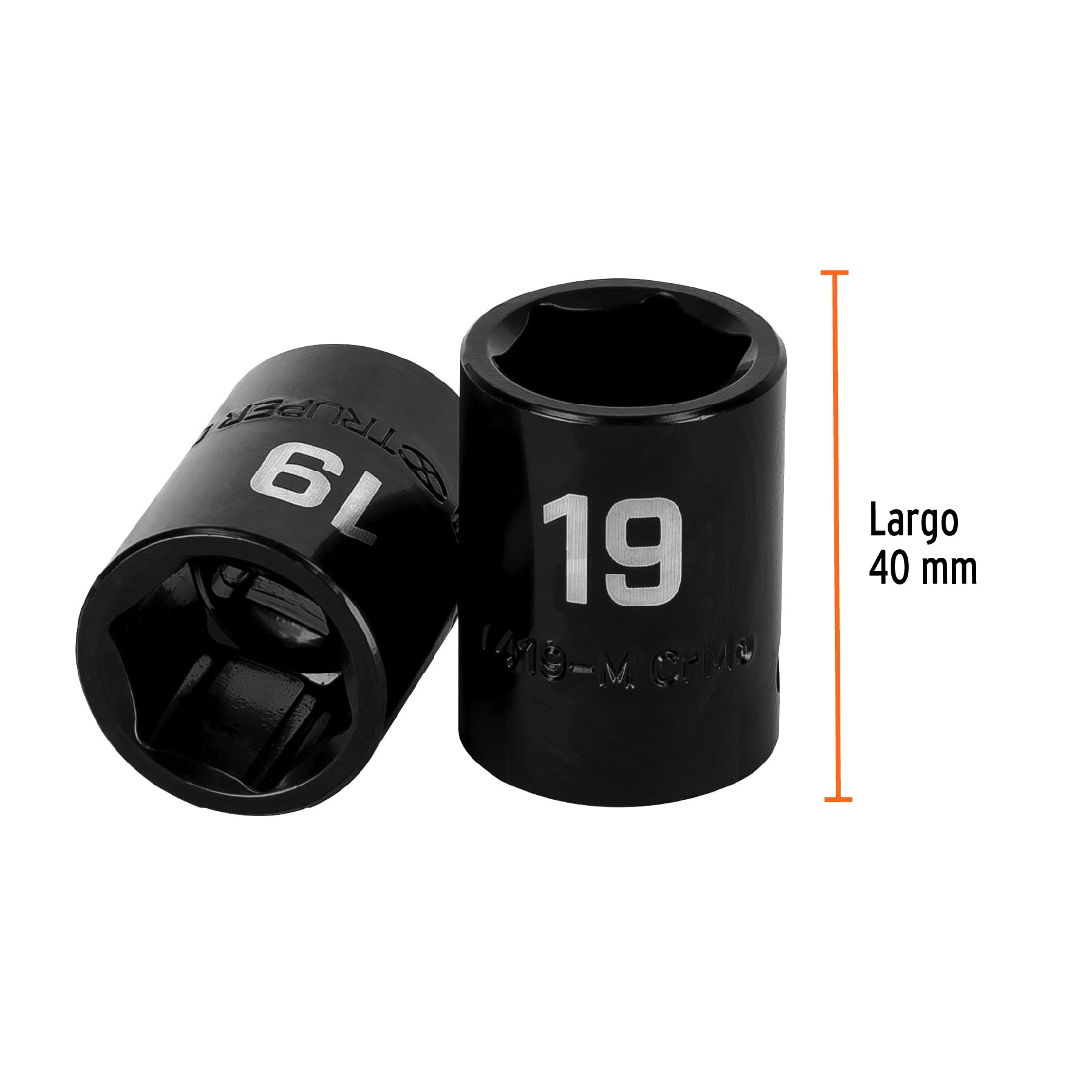 Dado de impacto, 6 puntas, cuadro 1/2" de 19mm