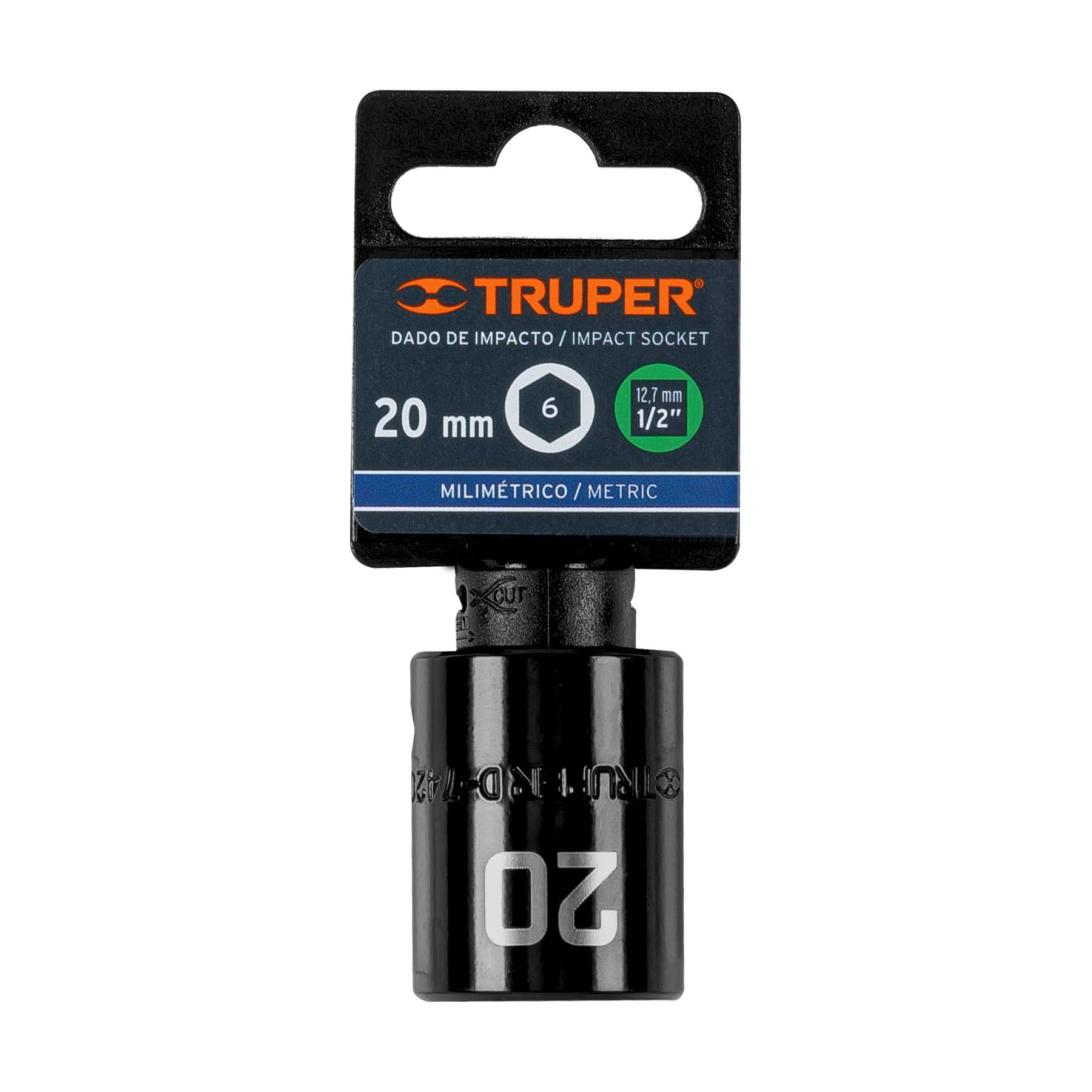 Dado de impacto, 6 puntas, cuadro 1/2" de 20mm