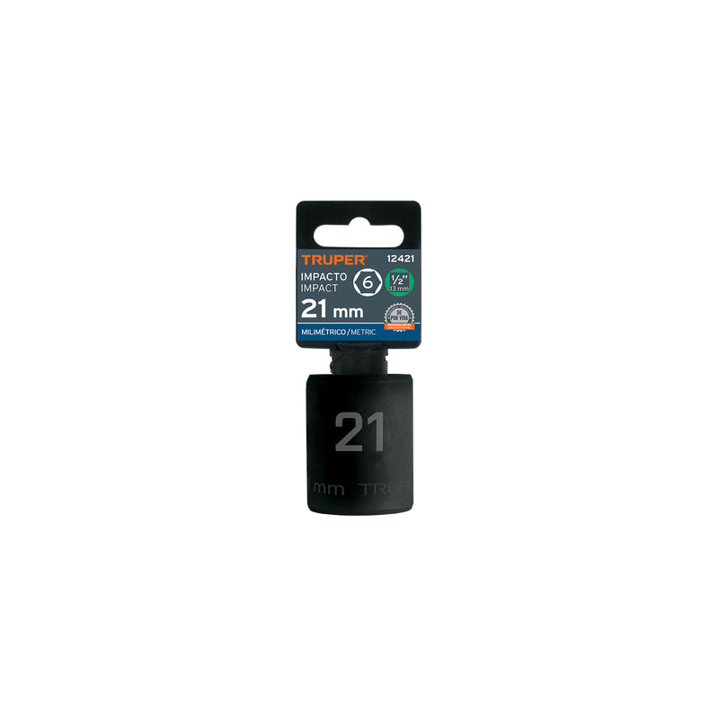 Dado de impacto, 6 puntas, cuadro 1/2" de 21mm