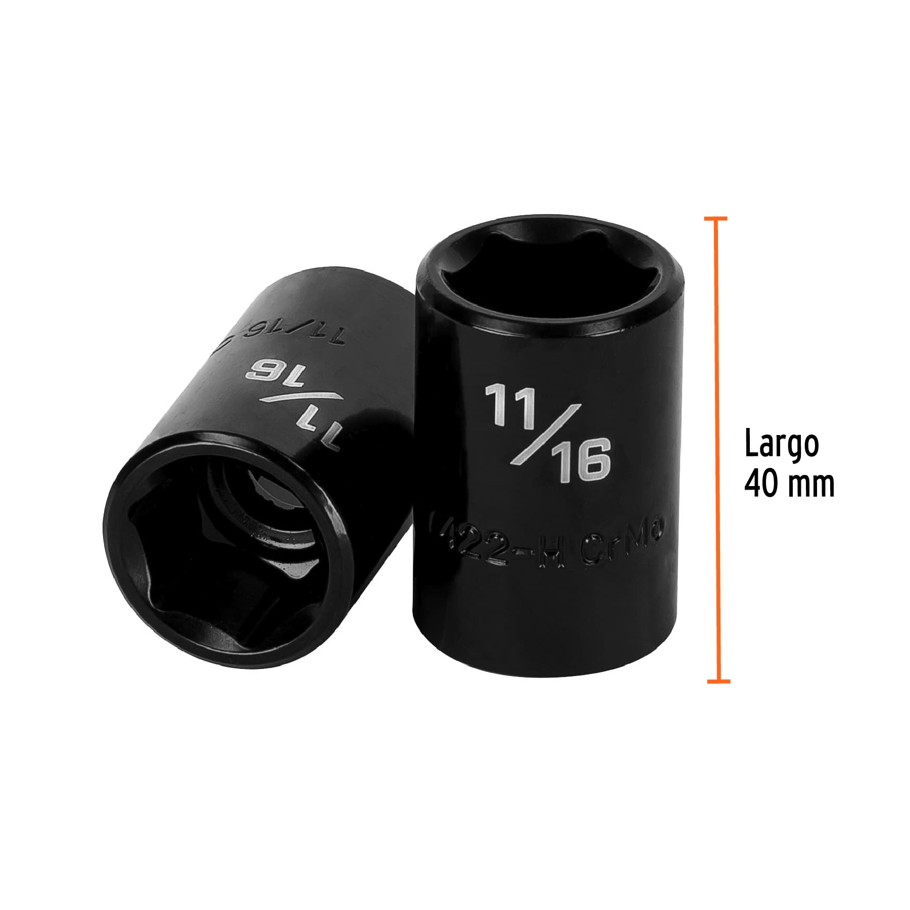Dado de impacto, 6 puntas, cuadro 1/2" de 11/16"