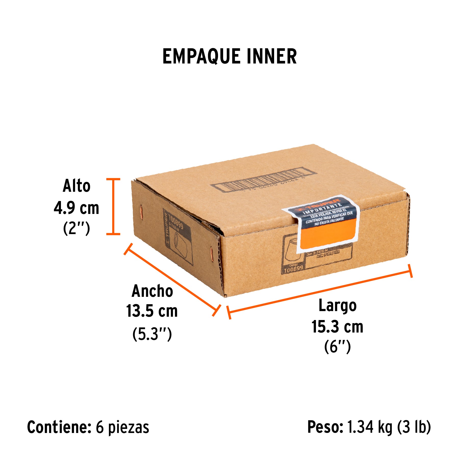 Dado de impacto de 26 mm, 6 puntas, cuadro 1/2', Truper