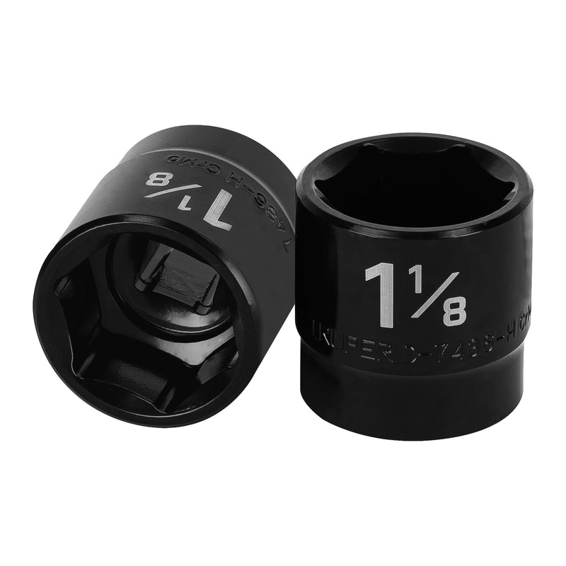 Dado de impacto, 6 puntas, cuadro 1/2" de 1-1/8"