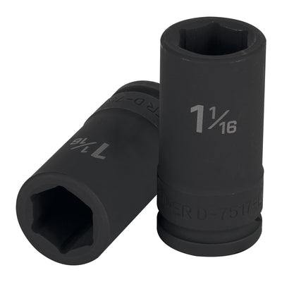 Dado impacto, largo, 6 puntas, cuadro 3/4" de 1-1/16"