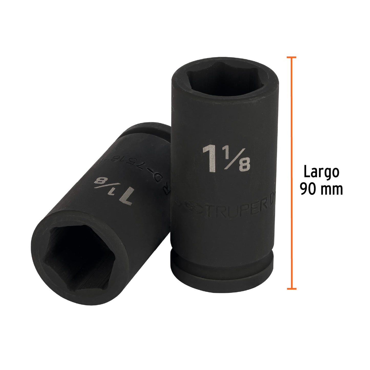 Dado impacto, largo, 6 puntas, cuadro 3/4" de 1-1/8"