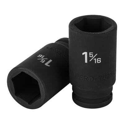Dado impacto, largo, 6 puntas, cuadro 3/4" de 1-5/16"