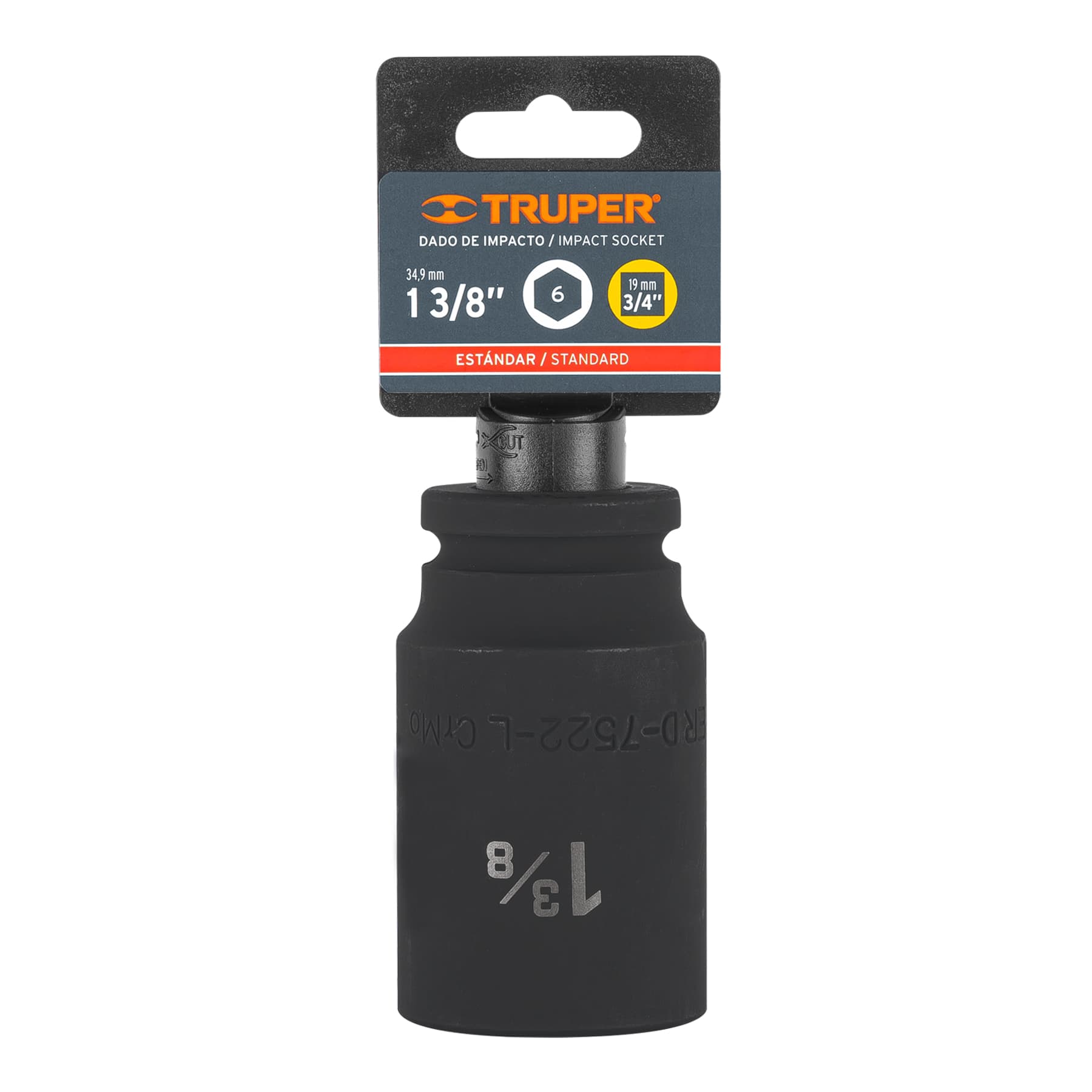 Dado impacto, largo, 6 puntas, cuadro 3/4" de 1-3/8"