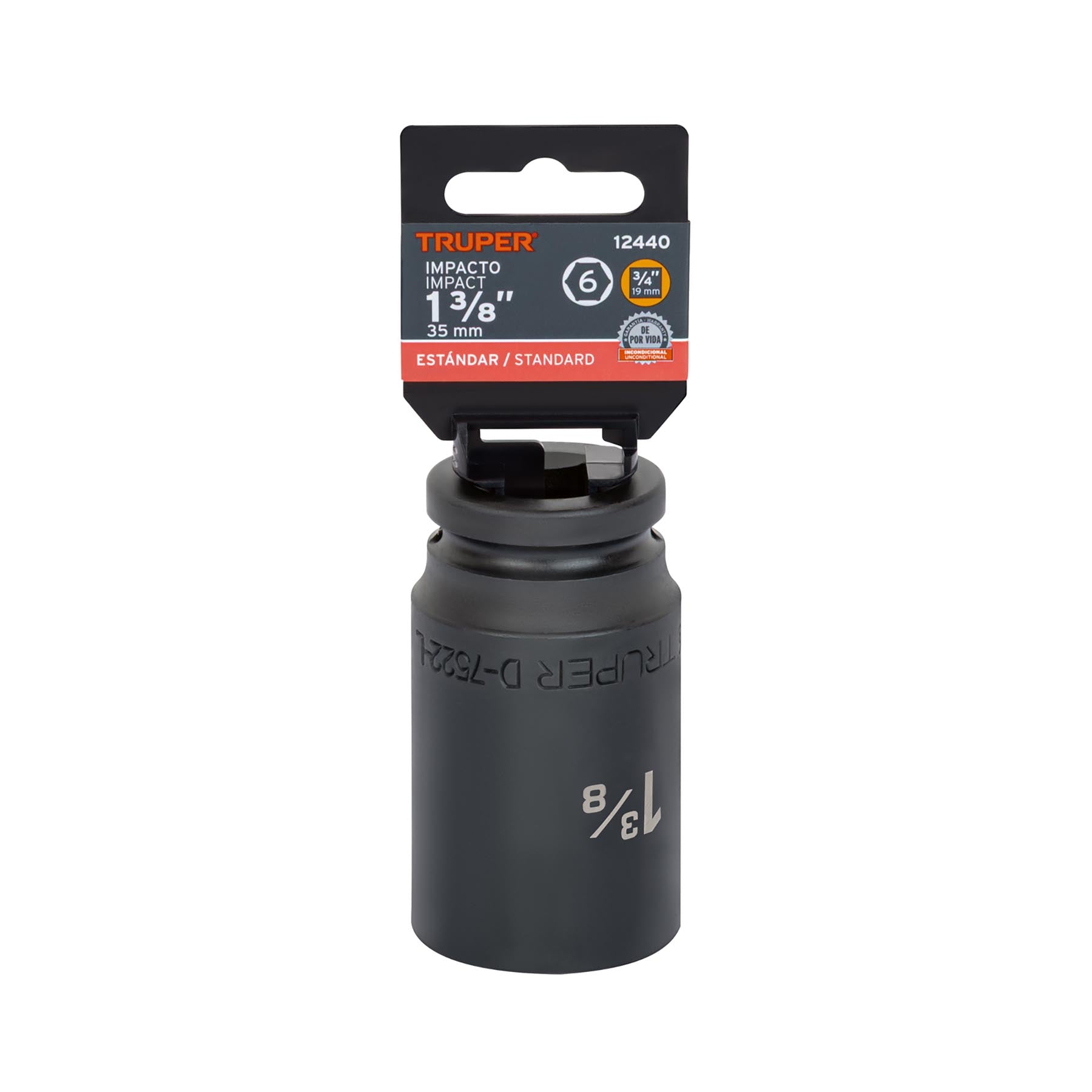 Dado impacto, largo, 6 puntas, cuadro 3/4" de 1-3/8"