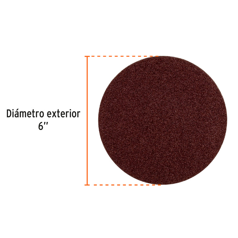 Disco grano 60 para lijadora PUL 4x6, funda con 3 pzas