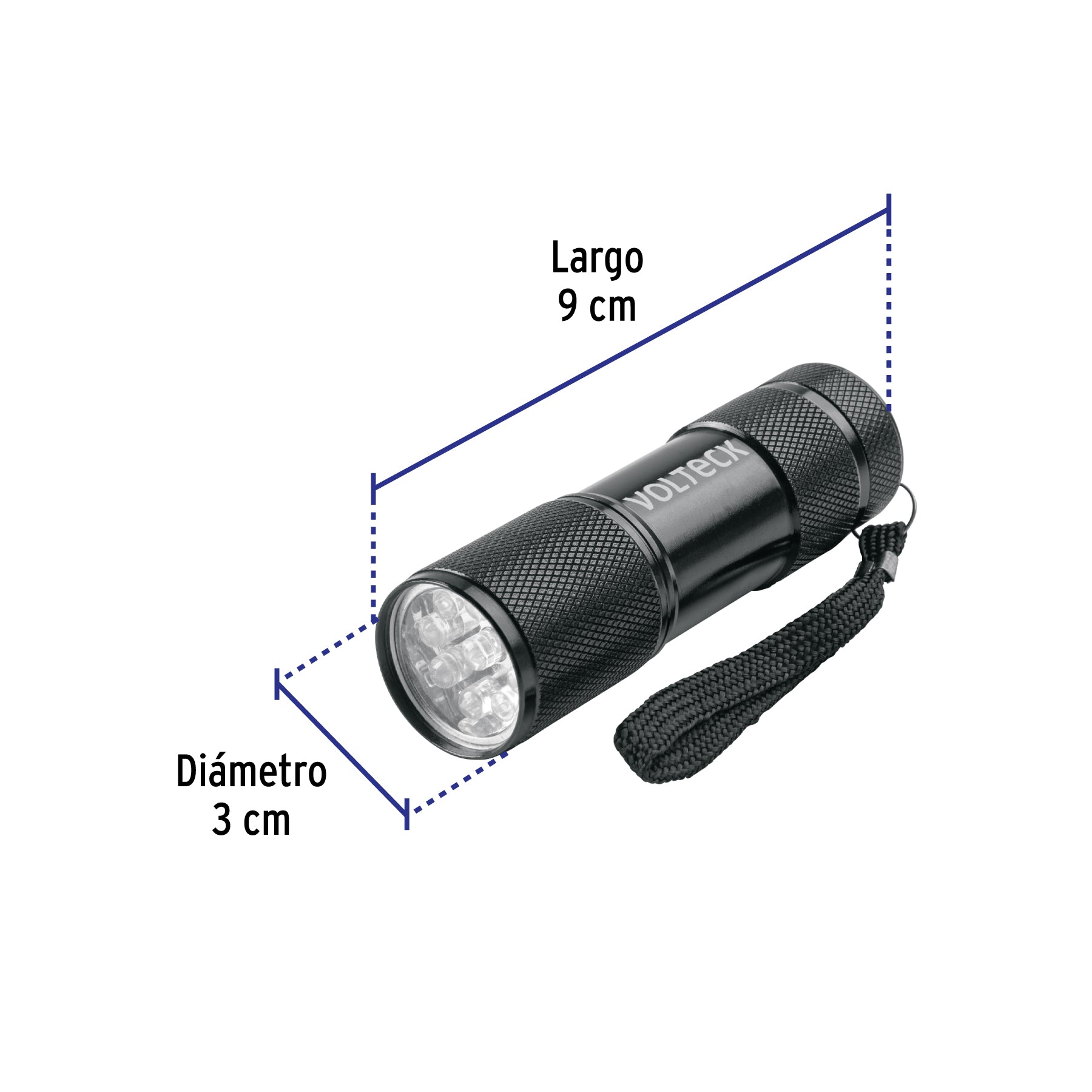 Linterna LED con Luz ultravioleta, VOLTECK
