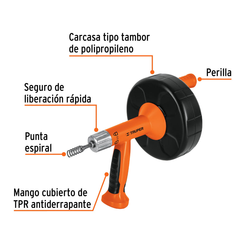 Destapacaños, 25 pies, alma de acero
