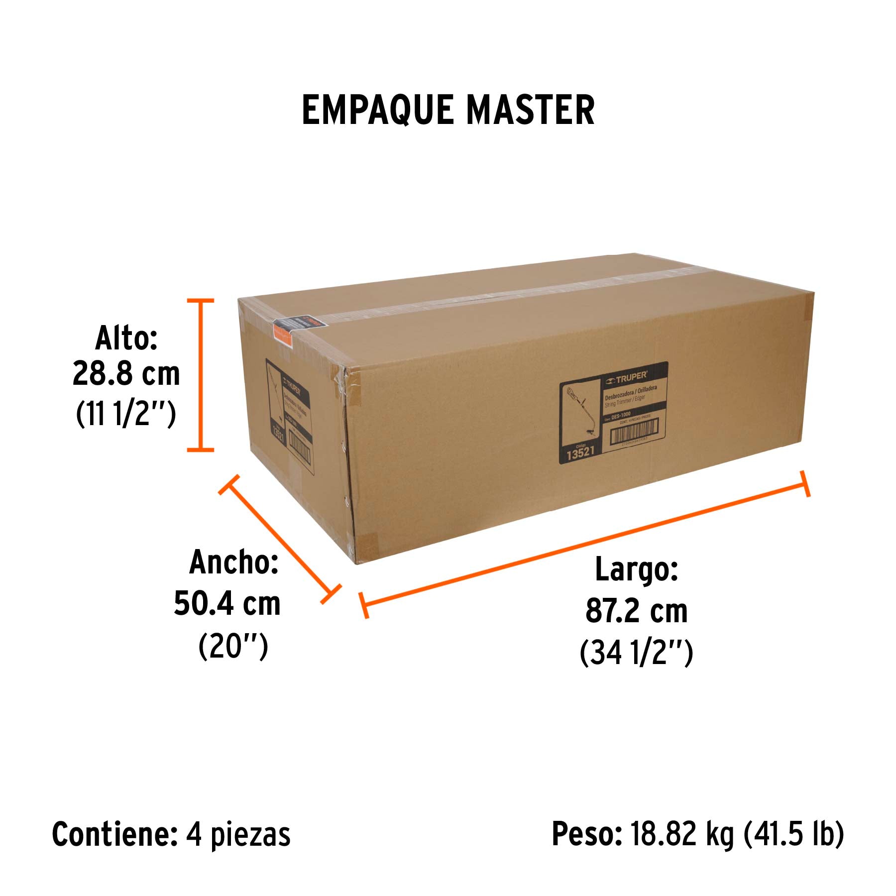 Desbrozadora eléctrica 1000 W, 14" de corte mango "D"