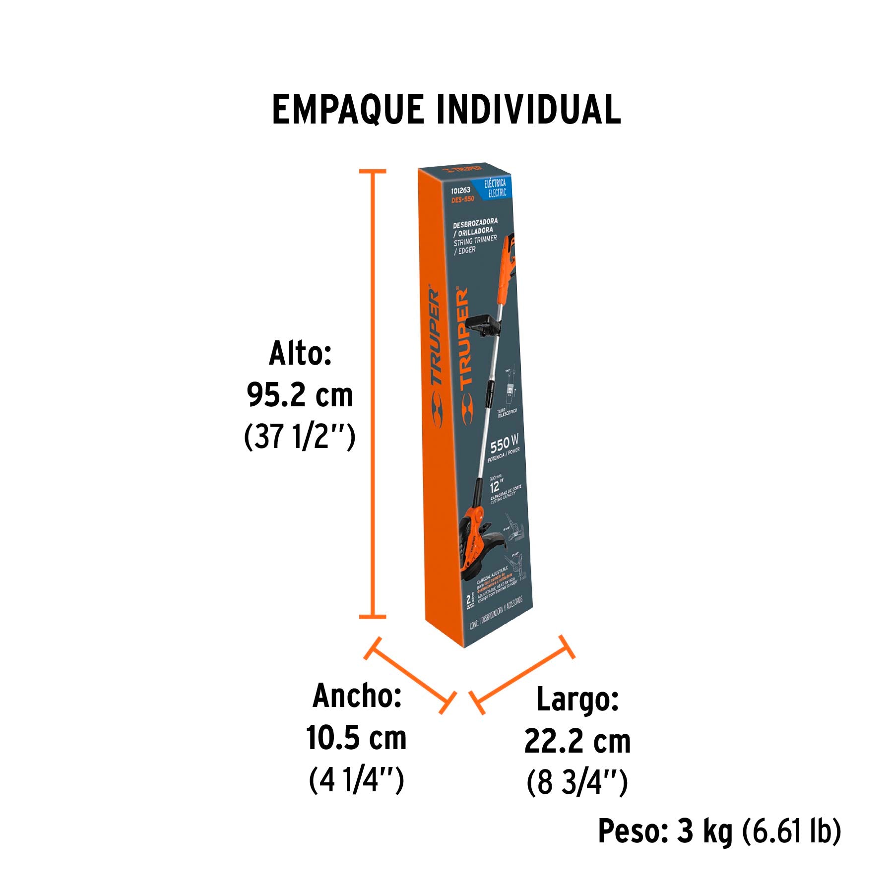Desbrozadora eléctrica, 550 W