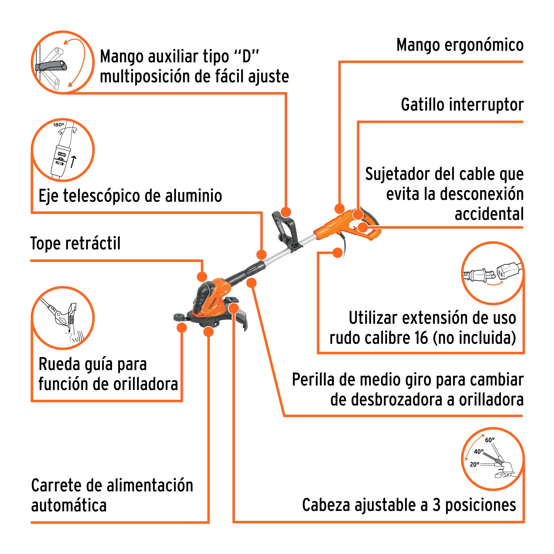 Desbrozadora eléctrica, 550 W