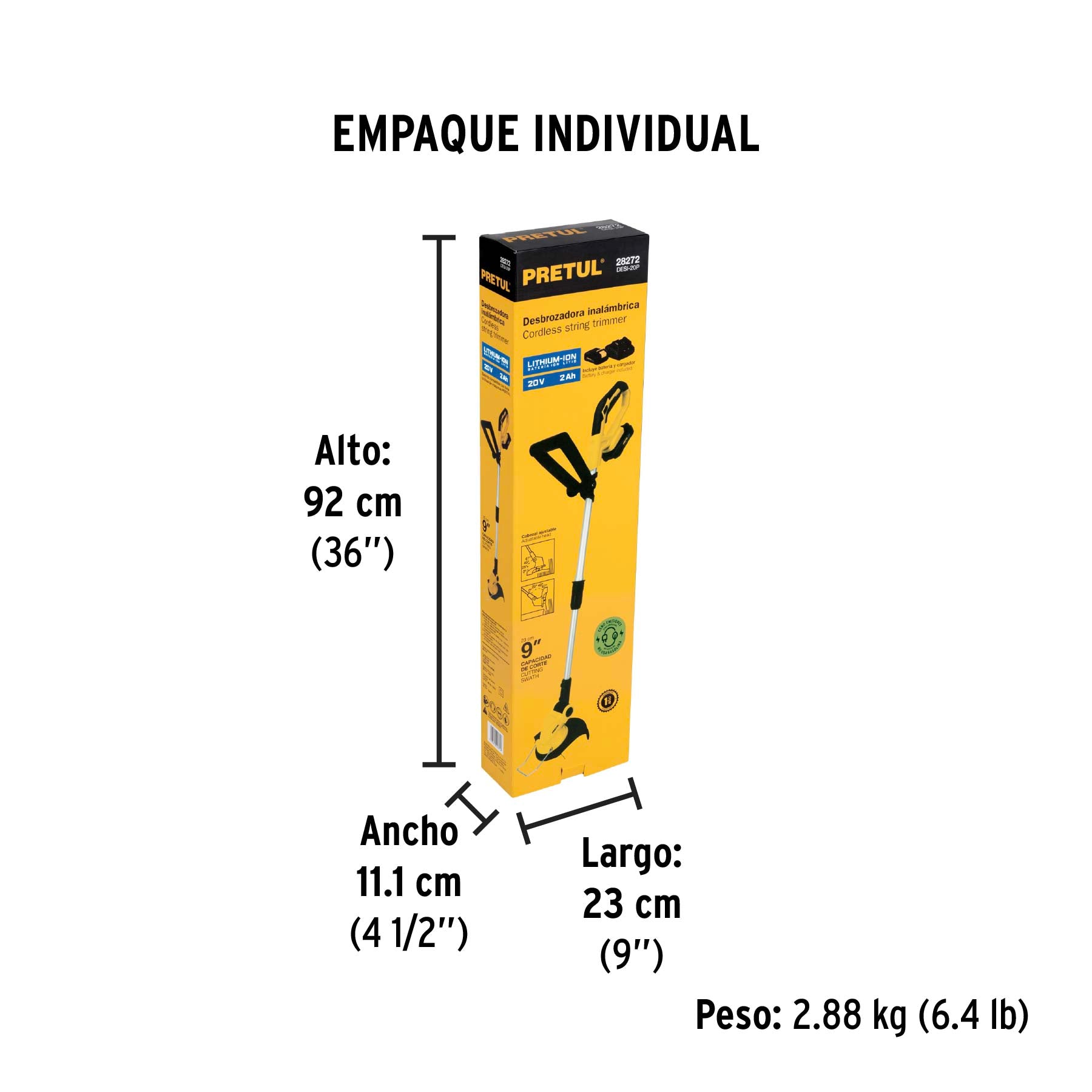 Desbrozadora inalámbrica, 20 V, Pretul