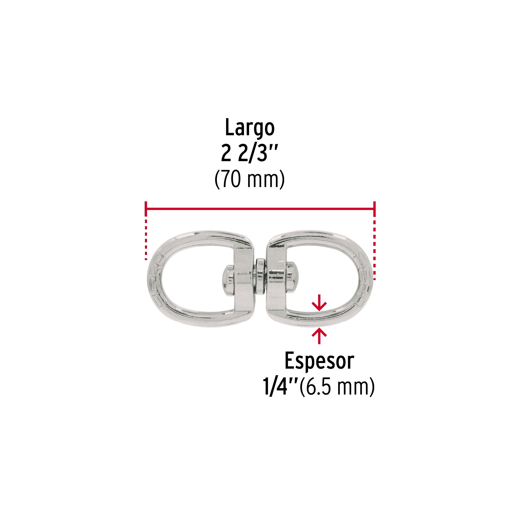 Destorcedor de zinc, para cable de 1/4"