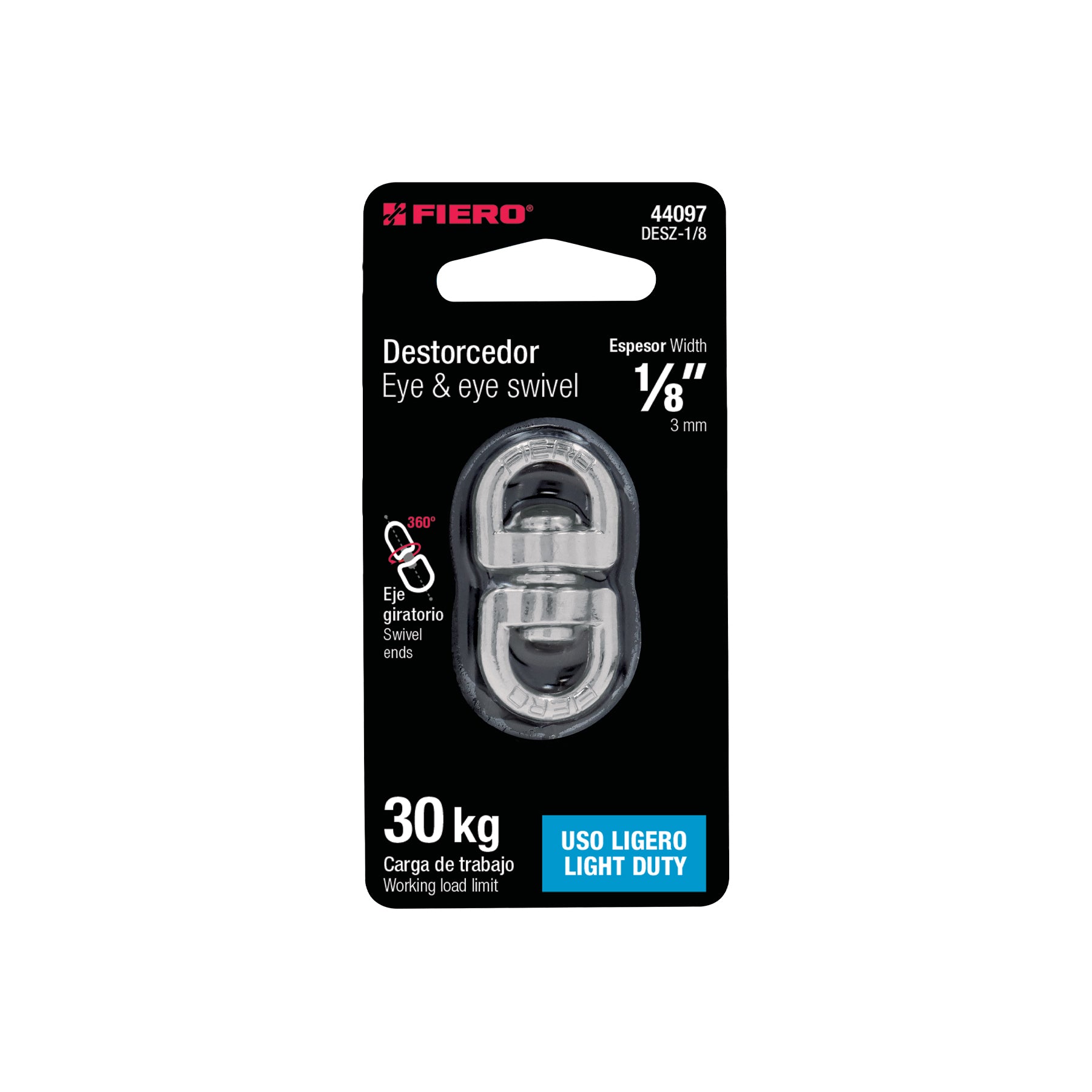 Destorcedor de zinc, para cable de 1/8"